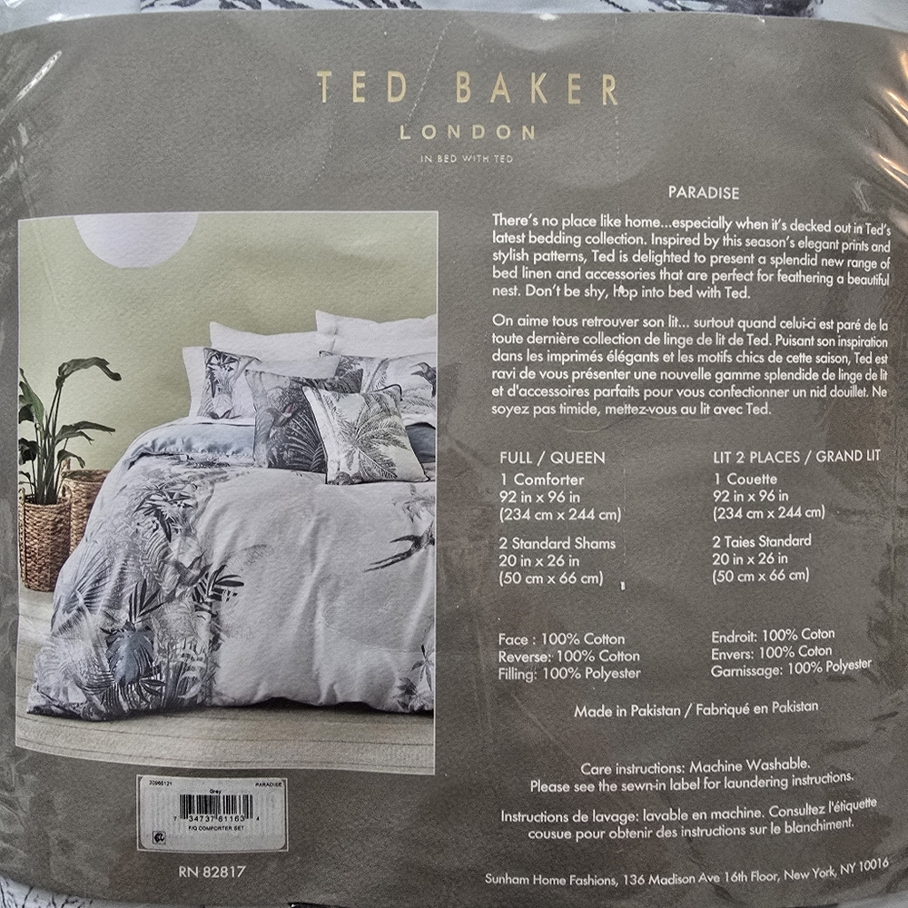 Ted Baker Paradise 3-Piece Full/Queen Comforter Set NWT - Picture 7 of 9